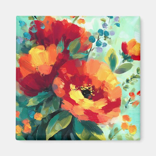 Aimant Jardin floral flamboyant (Devant)