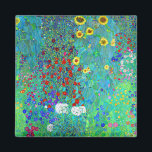 Aimant Jardin Gustav Klimt avec tournesols<br><div class="desc">Jardin avec tournesols peint par Gustav Klimt en 1907.</div>