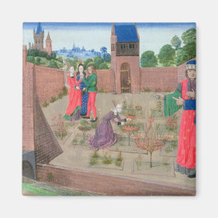 Aimant Jardin muré avec un jardinage de femme