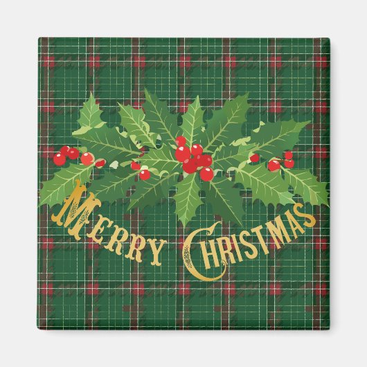 Aimant Jardin vert de Noël avec couronne (Devant)