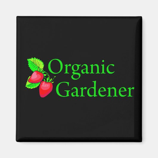 Aimant Jardinier bio - Fraises (Devant)
