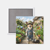 Aimant Jardinier Corgi (Recto/Verso)