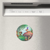 Aimant Jardins de fleurs de champignons Gnomes enchantés (In Situ (Lave-vaisselle))