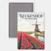 Aimant Jardins de Keukenhof Pays-Bas (Recto/Verso)