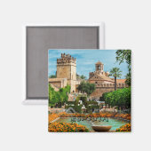 aimant Jardins de l'Alcazar de Cordoue, l'Espagne (Recto/Verso)