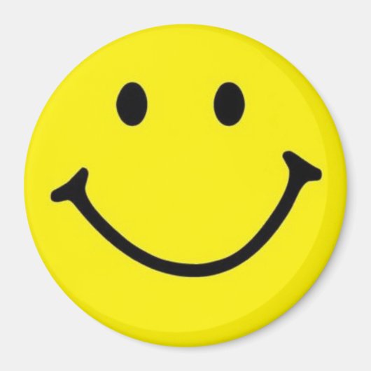 Aimant Jaune brillant et joyeux visage sourire (Devant)