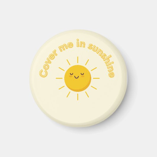 Aimant jaune, couvre-moi aimant de soleil, mignon (Devant)
