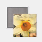 Aimant Jaune Daffodile Floral Enregistrer L'Aimant Date (Recto/Verso)