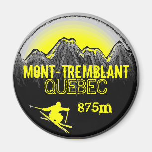 Aimant jaune d'art de Mont Tremblant Québec