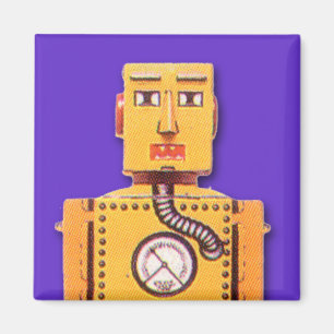 Aimant jaune de carré de robot de jouet
