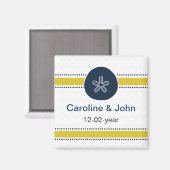 Aimant Jaune et marine Sable Dollar Beach mariage concept (Recto/Verso)