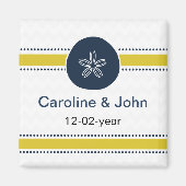 Aimant Jaune et marine Sable Dollar Beach mariage concept (Devant)