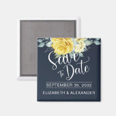 Aimant Jaune floral classe photo mariage enregistrer la d (Recto/Verso)