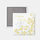 Aimant Jaune, Gris, Blanc Abstrait Mariage (Recto/Verso)