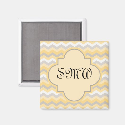 Aimant Jaune/Gris Chevron Zigzag (Recto/Verso)