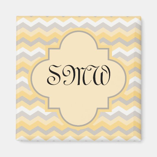 Aimant Jaune/Gris Chevron Zigzag (Devant)