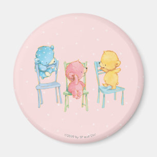 Aimant Jaune, rose, et bleu concerne des chaises