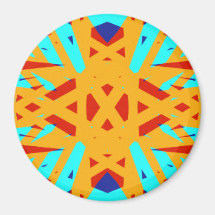 Aimant Jaune Turquoise Bleu Géométrique Art Déco Géométri