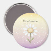 Aimant Jaune Violet Blanc Bokeh Points Marguerite Ensolei (Recto/Verso)
