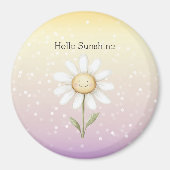 Aimant Jaune Violet Blanc Bokeh Points Marguerite Ensolei (Devant)