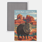 Aimant Javelina à Sedona Arizona Voyage Vertical (Recto/Verso)