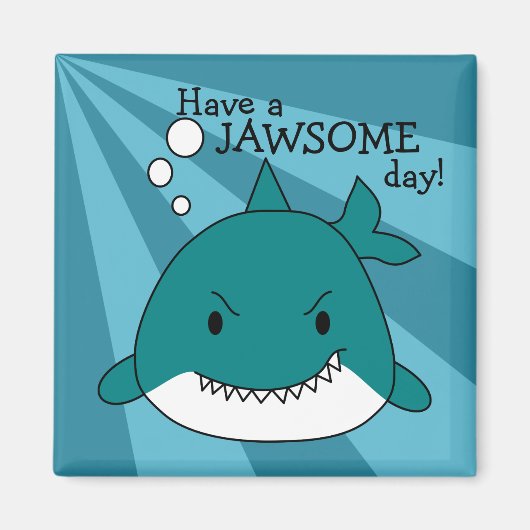 Aimant Jawsome journée requin de dessin animé (Devant)