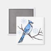Aimant Jay bleu hiver (Recto/Verso)