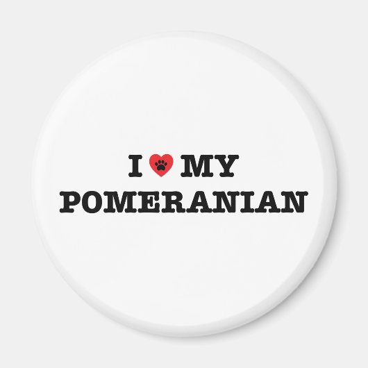 Aimant J'Coeur Mon Poméranien (Devant)