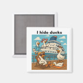 Aimant Je cache des canards - canard en caoutchouc se cac (Recto/Verso)