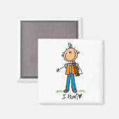 Aimant Je chasse les t-shirts et les cadeaux (Recto/Verso)