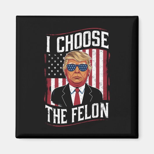 Aimant Je Choisis Le Felon Drôle Trump Élection Américain (Devant)