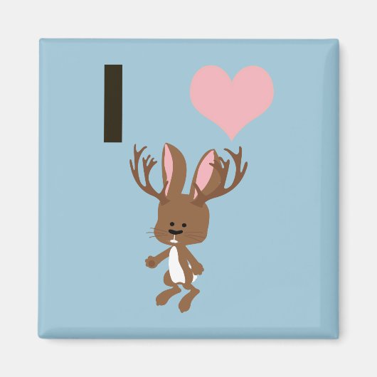 Aimant Je coeur Jackalope (Devant)