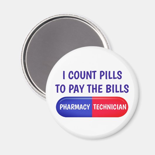 Aimant Je compte les pilules pour payer les factures (Recto/Verso)