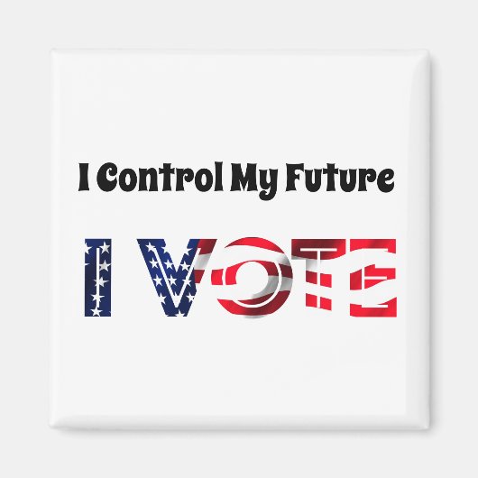 Aimant Je contrôle mon avenir - Je vote (Devant)