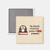 Aimant Je corrige silencieusement votre chou sarcastique  (Recto/Verso)