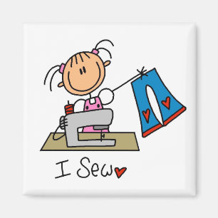 Aimant Je couds des T-shirts et des Cadeaux