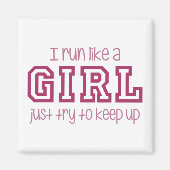 Aimant Je cours comme une fille Essayez simplement de con (Devant)