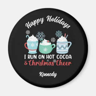 Aimant Je cours sur le cacao chaud et la fête de Noël