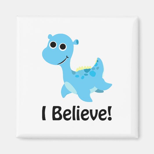Aimant Je Crois ! Cute Blue Nessie (Devant)