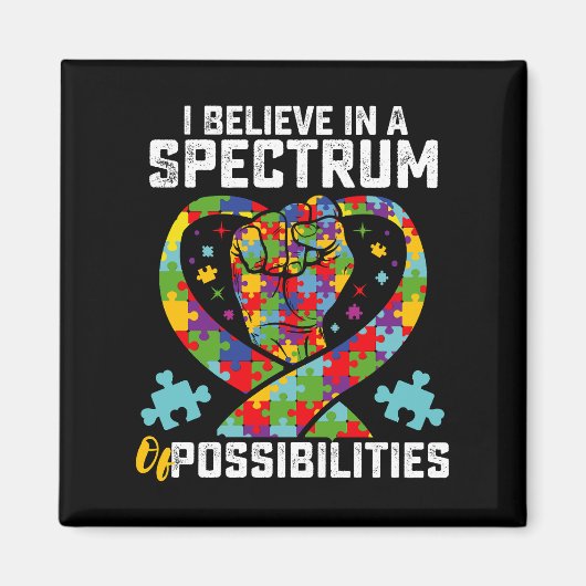 Aimant Je Crois En Un Spectre De Possibilités Autisme (Devant)