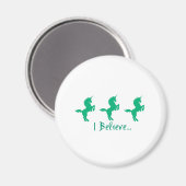 Aimant Je Crois Green Unicorn Design (Recto/Verso)