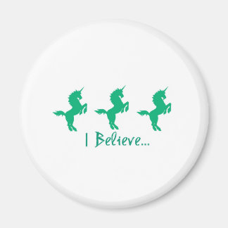 Aimant Je Crois Green Unicorn Design
