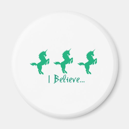 Aimant Je Crois Green Unicorn Design (Devant)