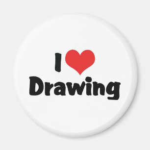 Aimant Je dessine cœur - Artistes et illustrateur