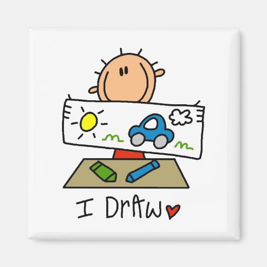 Aimant Je dessine des t-shirts et des cadeaux (Devant)