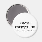 Aimant JE DÉTESTE TOUT, www.youknowyoudeadazzwrong.com (Recto/Verso)