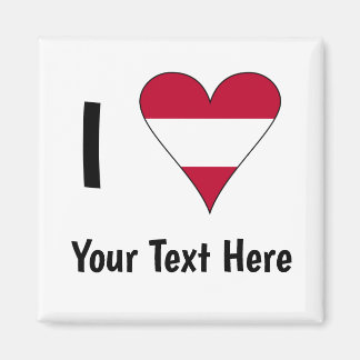 Aimant Je (Drapeau Autrichien Cœur Amour) Votre Texte