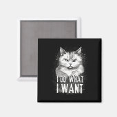 Aimant Je Fais Ce Que Je Veux Chat Halloween Fun Chat Hal (Recto/Verso)