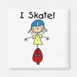 Aimant Je fais du skateboard Girl