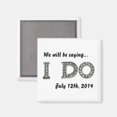 Aimant Je fais Mariage Bling Enregistrer l'aimant de date (Recto/Verso)